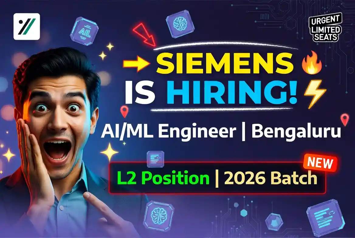 Siemens Limited Hiring AI/ML Engineer in Bengaluru, Karnataka – 2026 Batch
