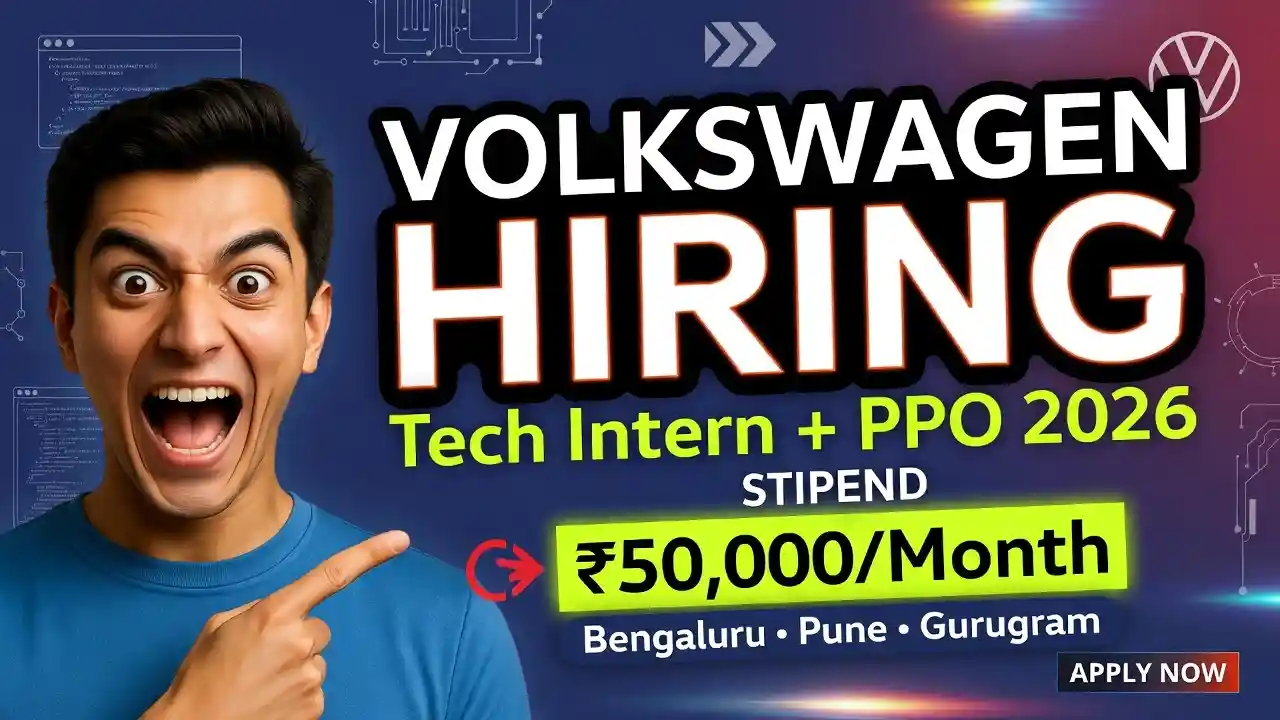 Volkswagen Hiring Tech Intern in Bengaluru/Pune/Gurugram – Apply Now!