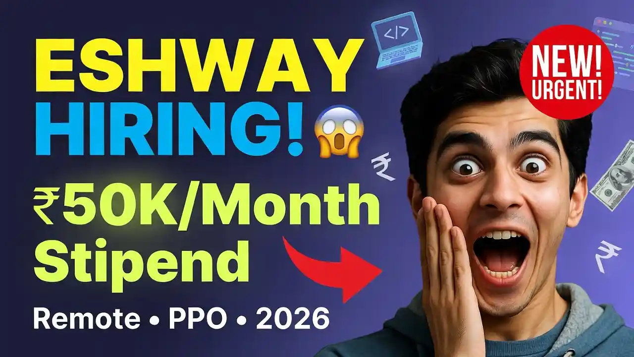 Hiring Eshway Software Developer Intern Remote India 2026 | Up to ₹50K/mo