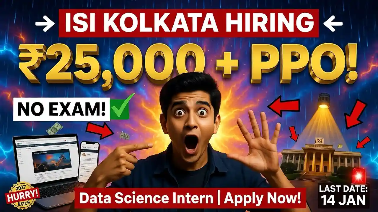 Indian Statistical Institute Hiring: Data Science & ML Intern Kolkata 2026