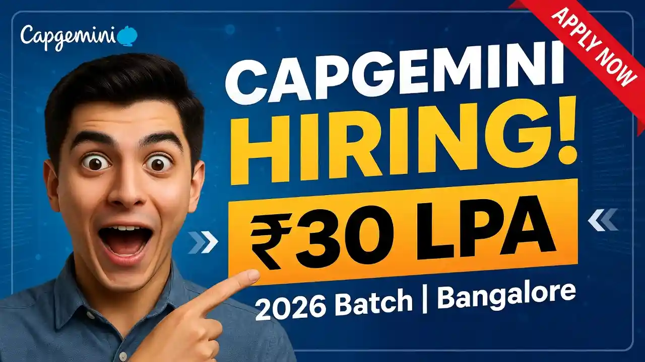 Capgemini Hiring Software Engineer 2026: ₹20-30 LPA
