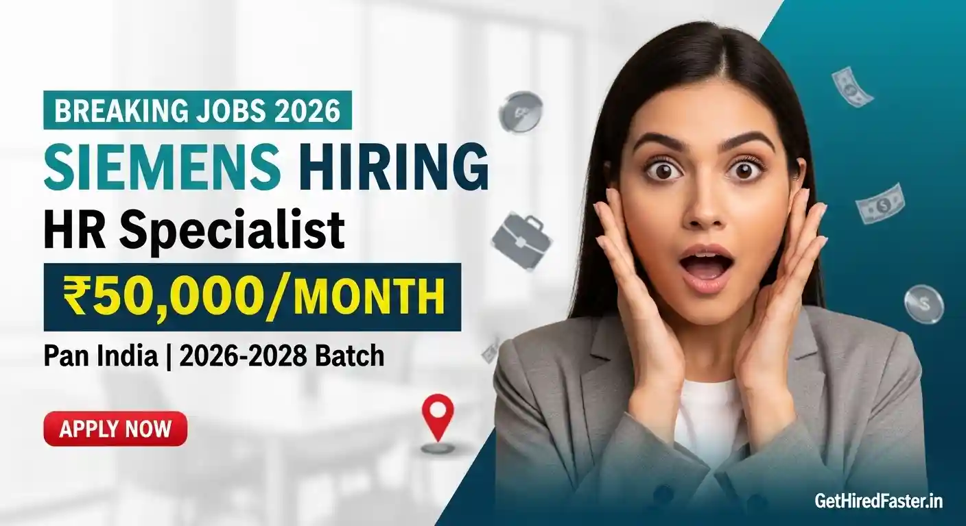 Siemens Hiring For HR Specialist in Pan, India 2026 | ₹35-50K Stipend Apply