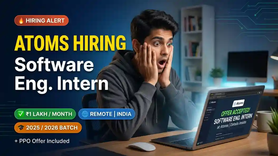 Atoms Hiring Software Engineering Intern 2026