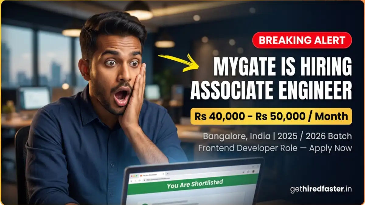 Mygate Hiring Associate Software Engineer Frontend Jobs Bangalore 2026