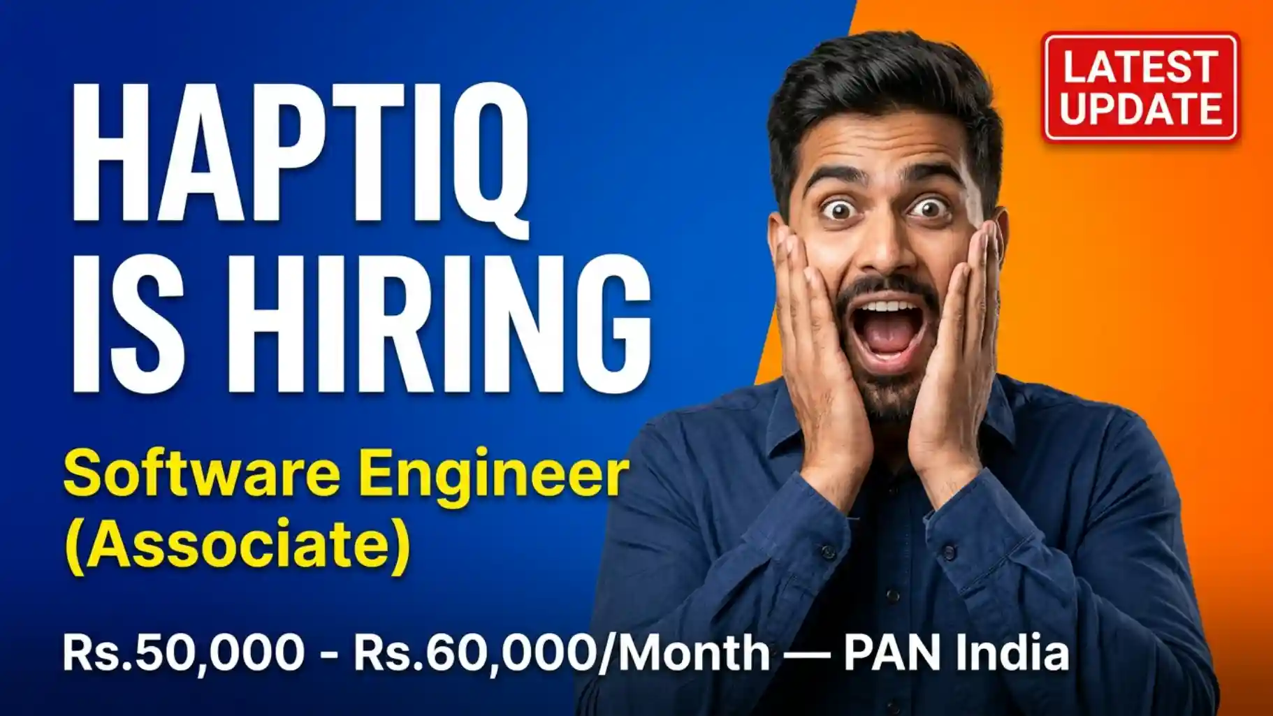Haptiq Hiring Software Engineer (Associate) Jobs Across PAN India 2026