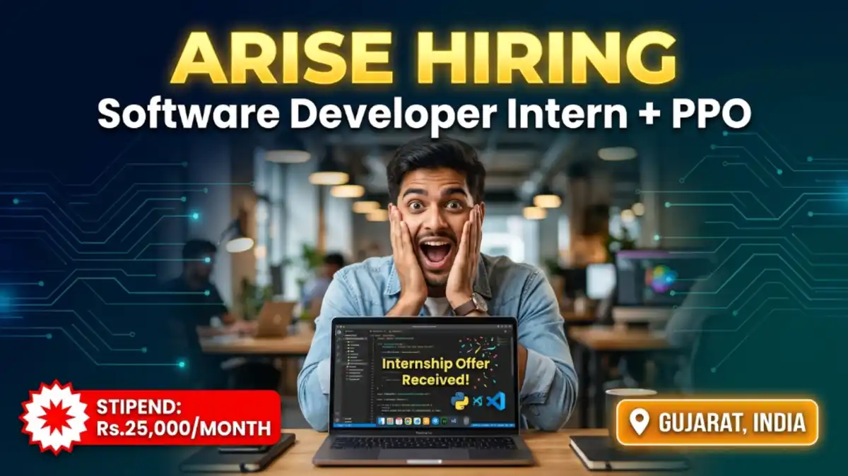 Arise Hiring For Software Developer Intern PPO 2026 Jobs in Gujarat India