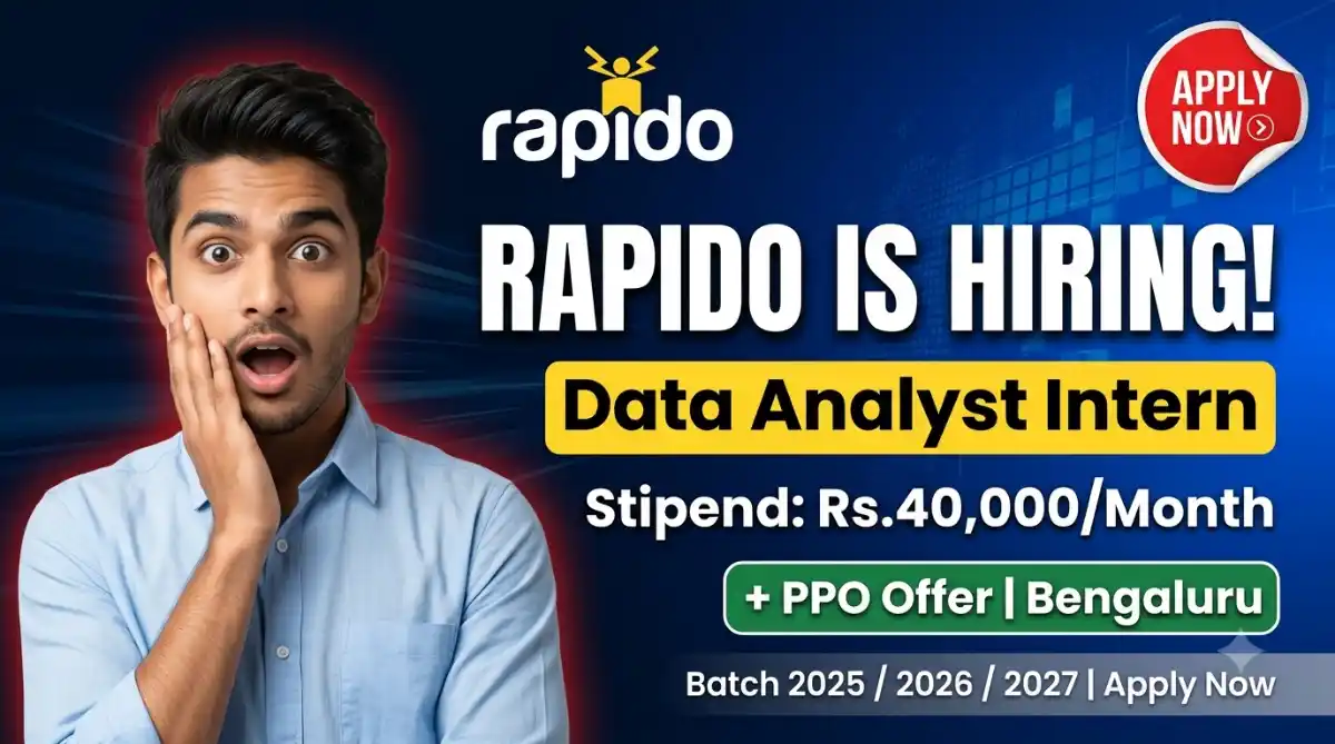 Rapido Data Analyst Intern Hiring 2026 – Apply Now Bengaluru