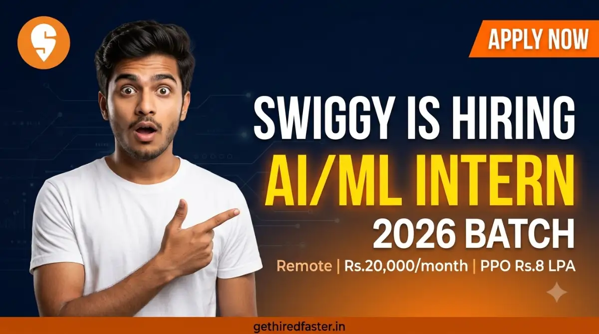 Swiggy AI/ML Intern Hiring 2026 Apply Now Remote Jobs India