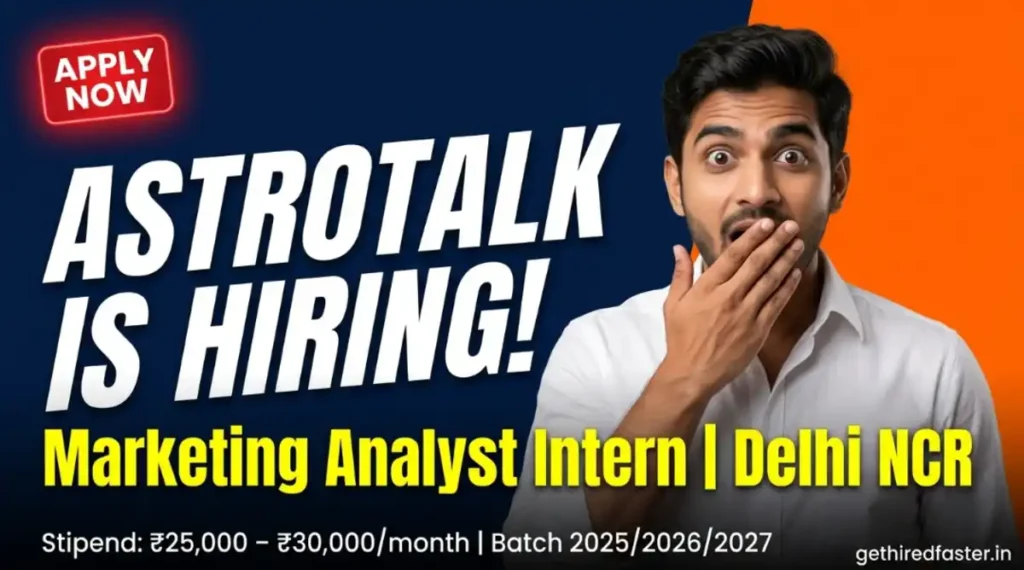 Astrotalk Marketing Analyst Intern Hiring 2026 - Delhi NCR Jobs